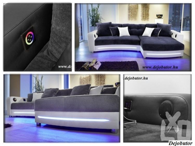 Laredo sarok kanapé ülőgarnitúra fix LED Bluetooth modell 4 színben apróhirdetés