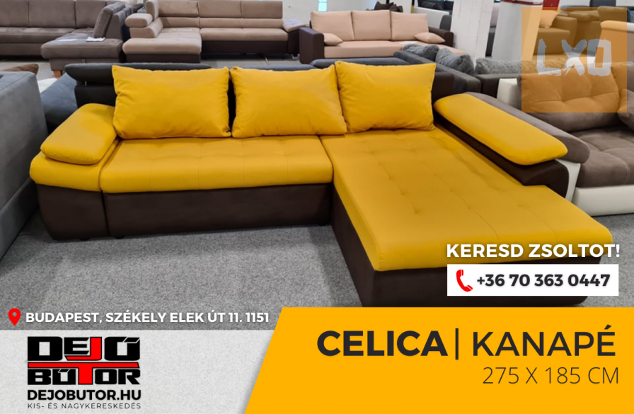 Celica sarok kanapé akció ágyazható ágyneműtartós 75 szín 185x275 apróhirdetés