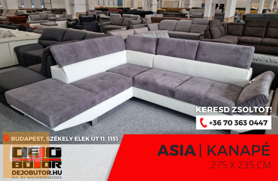 Ásia sarok kanapé 275x235 cm ágyazható több színben apróhirdetés