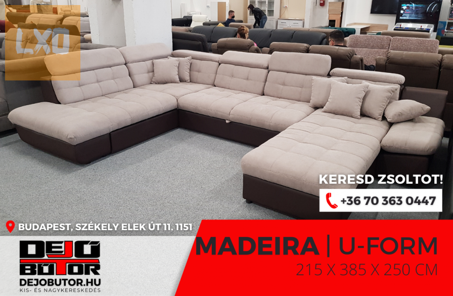 Madeira ualak sarok kanapé ülőgarnitúra 255x385x215 cm ágyazható apróhirdetés