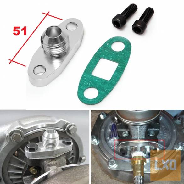 Garrett turbó olajvisszafolyó adapter AN10 (nagy) 51mm furat távolság apróhirdetés