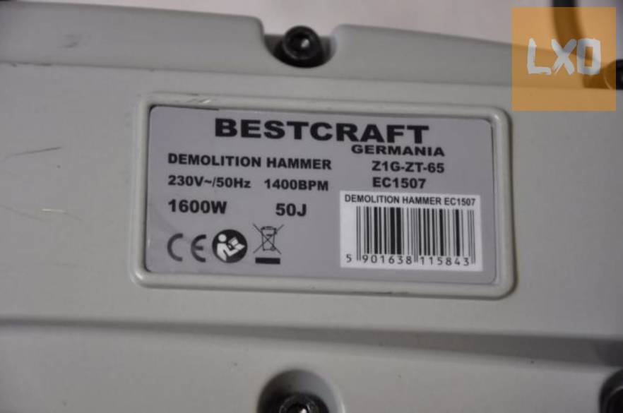 Új Bestcraft EC1507 elektromos bontókalapács 1600W /50J eladó apróhirdetés