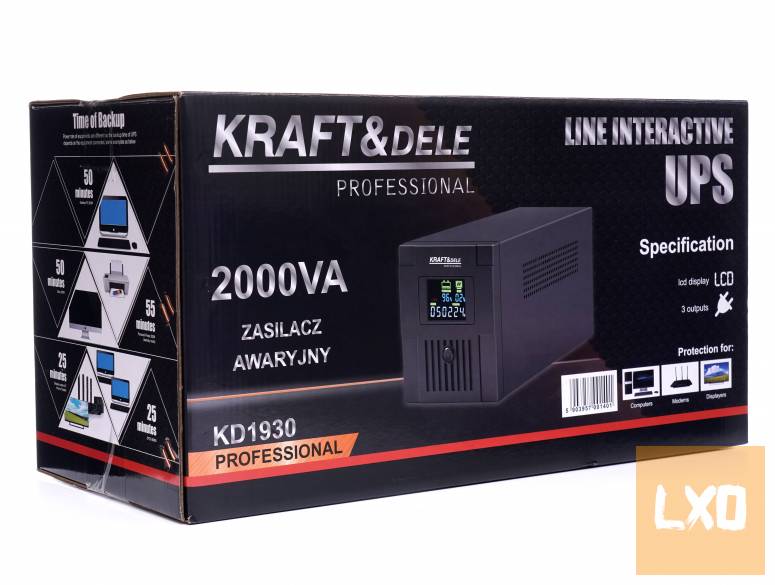 Új Kraft&dele KD1930 Szünetmentes Tápegység 2000VA LCD eladó apróhirdetés