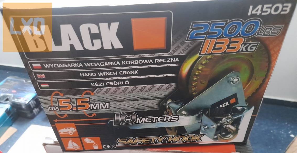 Új Black-tools drotköteles kézi csörlő 1133kg , 10Méter apróhirdetés