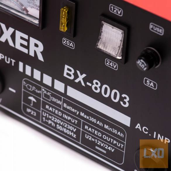 Új Boxer BX-8003 akkumulátor töltő gyorstöltés funkcióval, 12/24V, 30A apróhirdetés