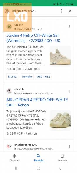 Új,Air Jordan 4 retro off-Withe sail,női sport cipő apróhirdetés