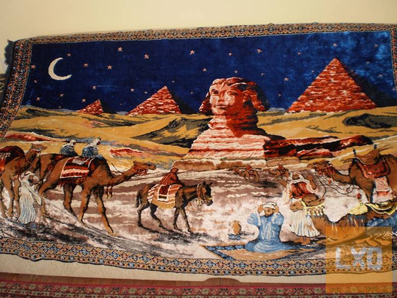 Régi egyiptomi selyem mokett faliszőnyeg apróhirdetés