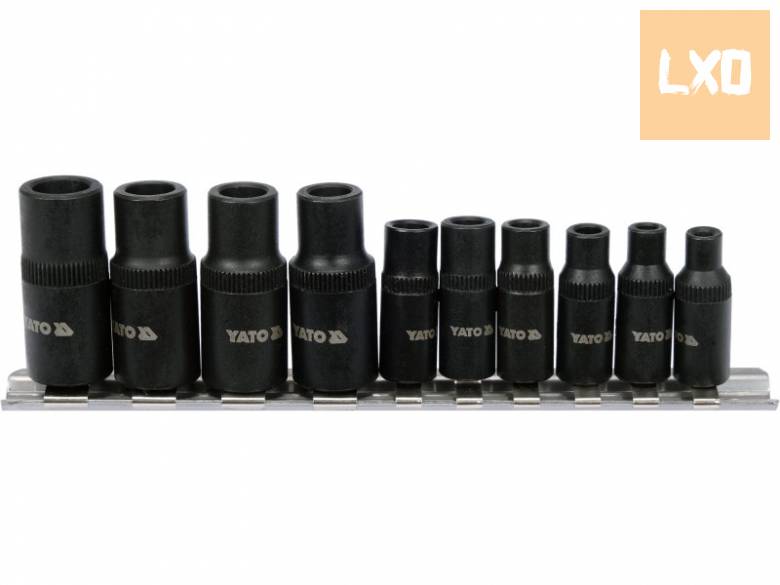 Menetfúró dugókulcs adapter készlet 10 részes 1/4", 3/8" YATO apróhirdetés