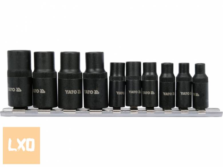 Menetfúró dugókulcs adapter készlet 10 részes 1/4", 3/8" YATO apróhirdetés