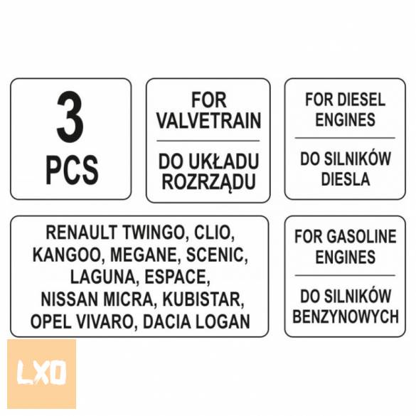 Vezérlés rögzítő készlet 3 részes Renault Nissan Opel YATO apróhirdetés