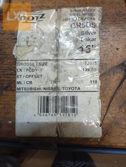 6x139,7 Nissan Patrol, Terrano, Mitsubishi Pajero, L200 15" lemezfelni apróhirdetés