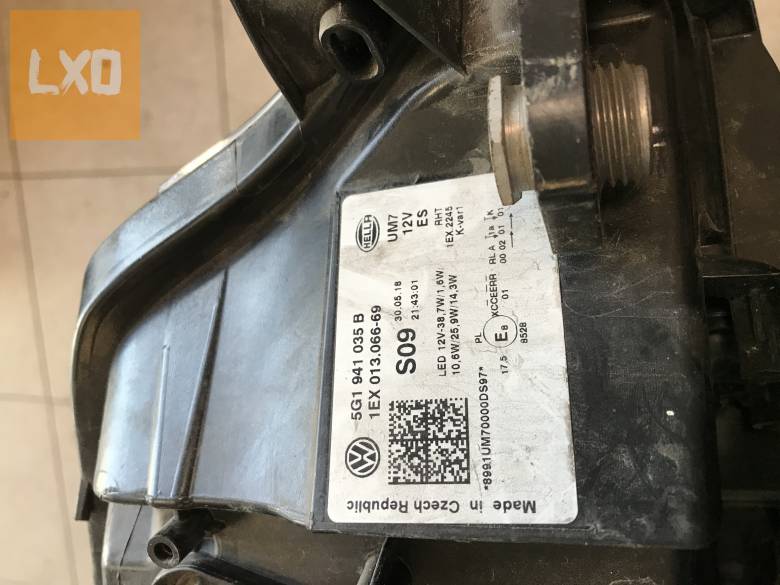 VW  GOLF VII GTE - bal első LED fényszóró 5G1 941 035 B apróhirdetés