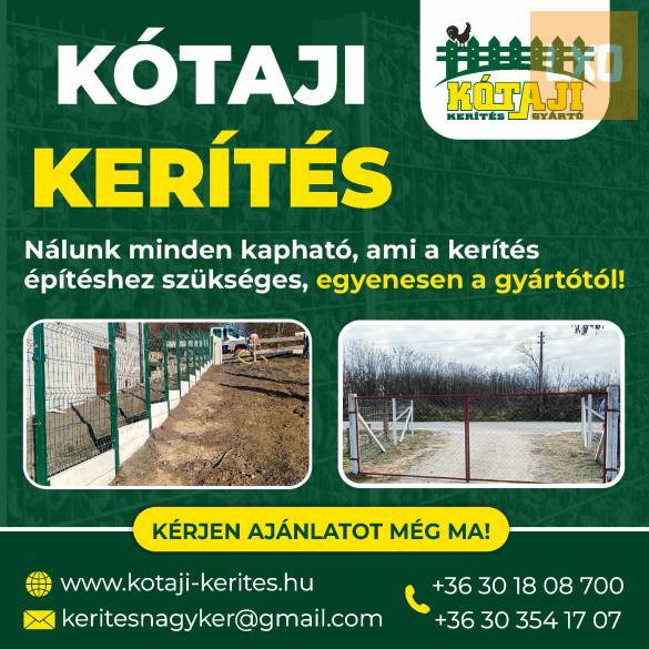 Kerítés építés országosan! Vadháló, drótfonat, drótháló, oszlop, kapu apróhirdetés