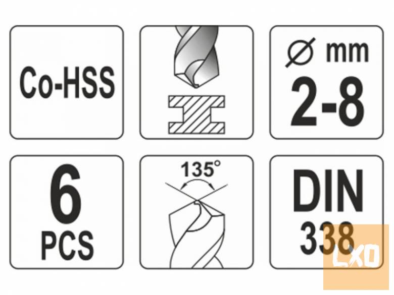 YATO 6 részes HSS-CO fúrókészlet 2-8mm apróhirdetés