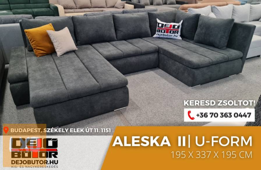 Aleska II. ualak kanapé ülőgarnitúra 185x350x220 cm grafit apróhirdetés