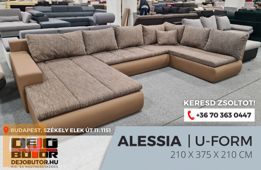Alessia ualak kanapé ülőgarnitúra 210x375x210 cm ágyazható barna apróhirdetés