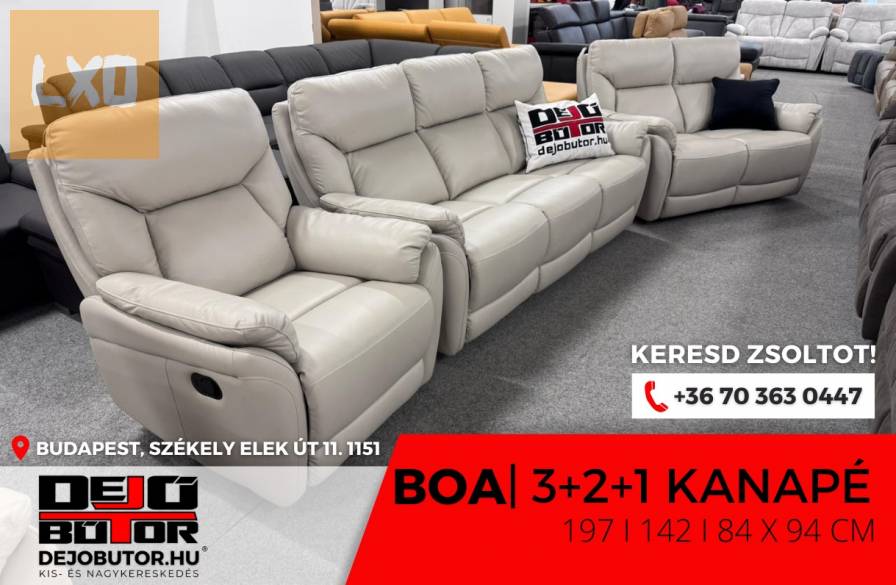 Boa valódi Bőr 3+2+1 ülőgarnitrúra kanapé 5 db TV Relax üléssel apróhirdetés