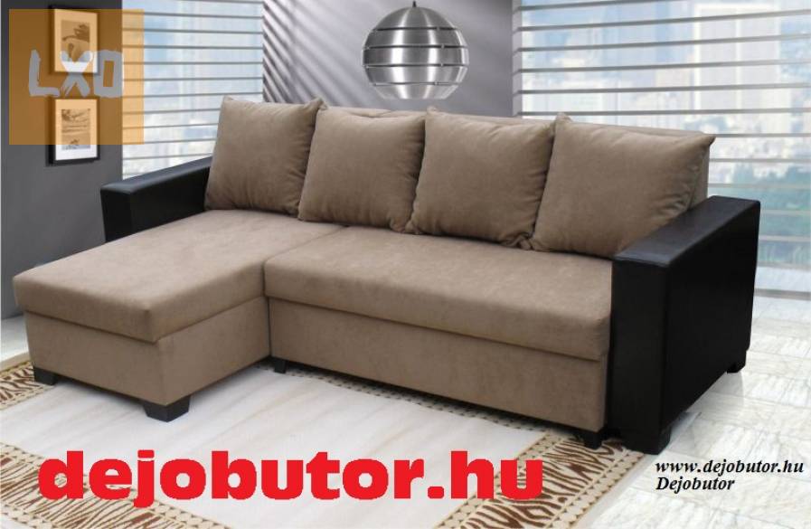 Sonja sarok kanapé ülőgarnitúra 235x140 cm ágyazható barna apróhirdetés