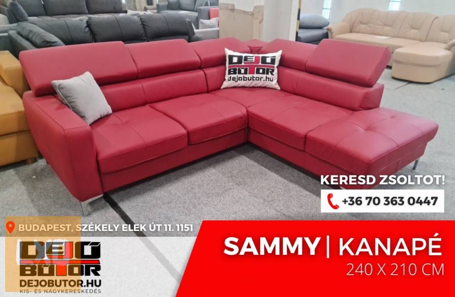 Sammy valódi bőr sarok kanapé ülőgarnitúra 240x205 cm fix piros apróhirdetés