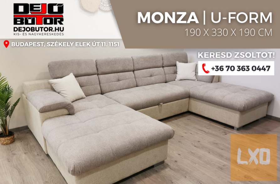 Monza ualak kanapé ülőgarnitúra 190x330x190 cm ágyazható világos bézs apróhirdetés