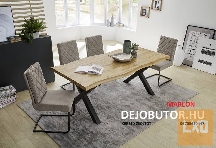 Marlon étkezőasztal íves kivitel 200x96 cm tölgy fekete lábakkal apróhirdetés