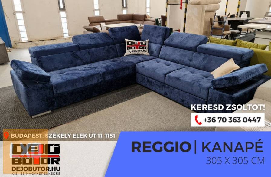 Reggio XXL rugós kanapé ülőgarnitúra sarok 305x305 cm kék apróhirdetés