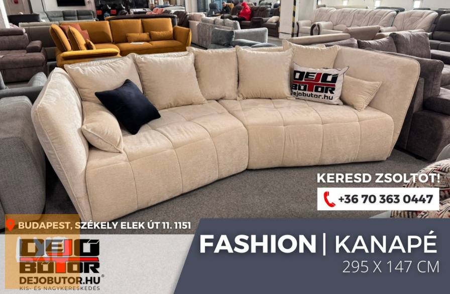 Fashion bézs rugós kanapé ülőgarnitúra 295x147 cm fix bútor apróhirdetés