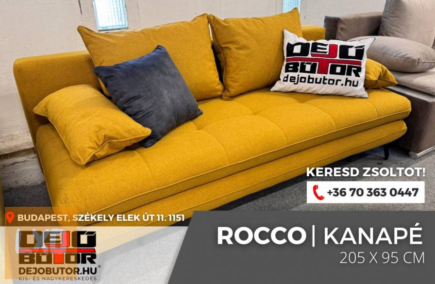Rocco okker rugós kanapé ülőgarnitúra 205x95 cm ágyazható apróhirdetés