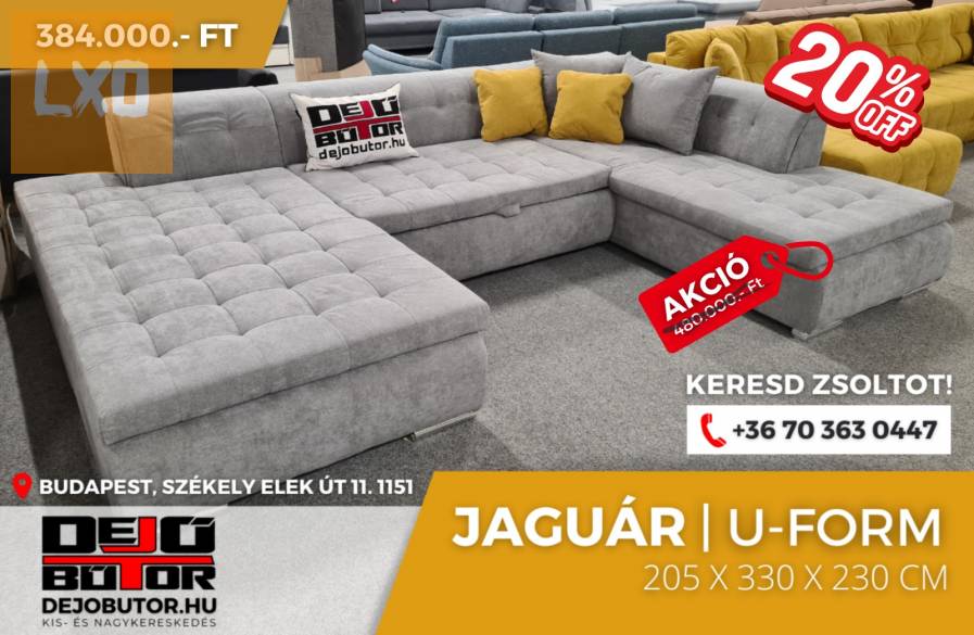 Jaguár sarok szivacsos kanapé ülőgarnitúra grey 230x335x205 cm ualak apróhirdetés
