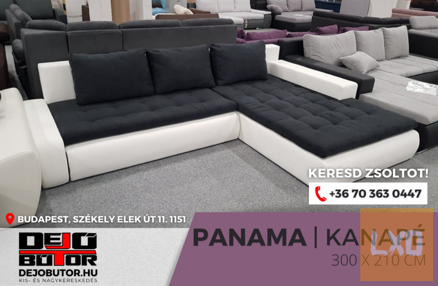 Panama black kanapé ülőgarnitúra sarok 300x210 cm ágyazható apróhirdetés