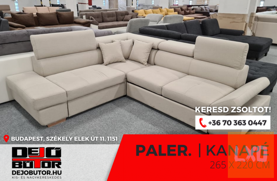 Palermo bézs rugós kanapé ülőgarnitúra sarok 265x220 cm apróhirdetés