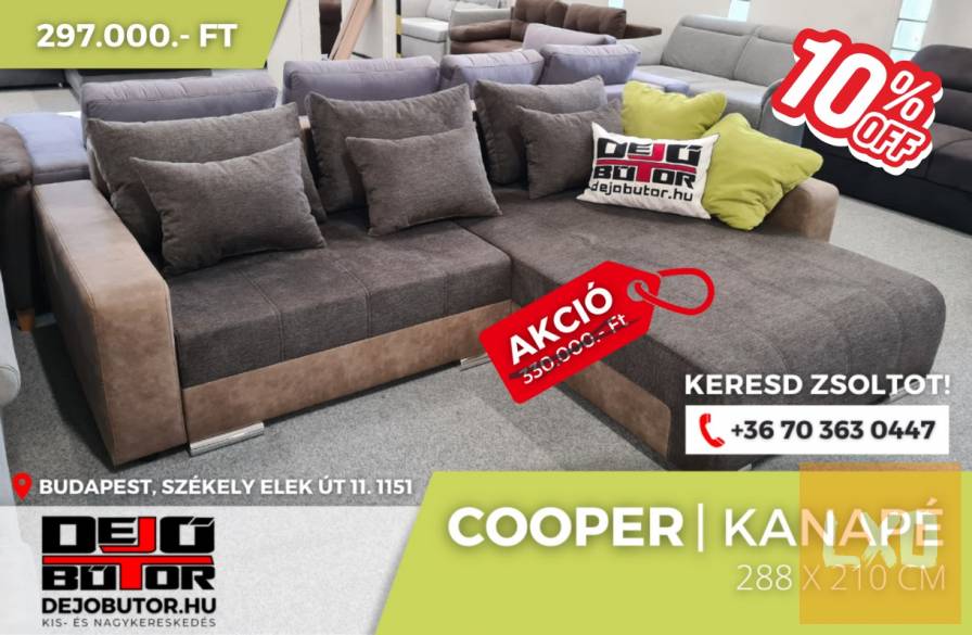 Cooper kanapé ülőgarnitúra 288x211 cm sarok bútor barna apróhirdetés