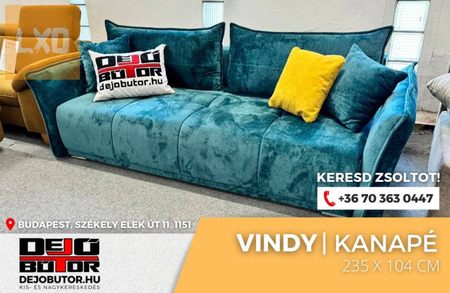 Vindy egyenes kanapé ülőgarnitúra 235x104 cm bútor kék apróhirdetés