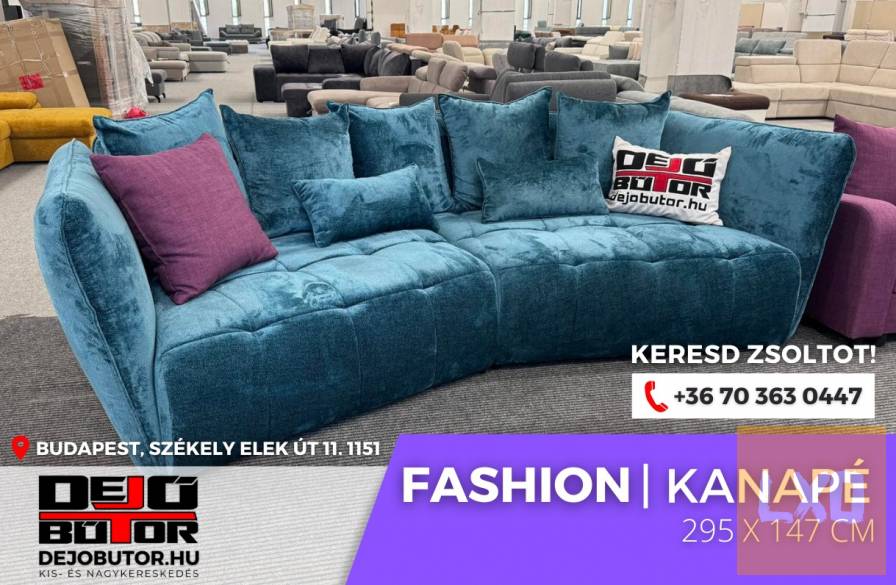 Fashion dizájn kék kanapé ülőgarnitúra 295x147 cm bútor fix apróhirdetés