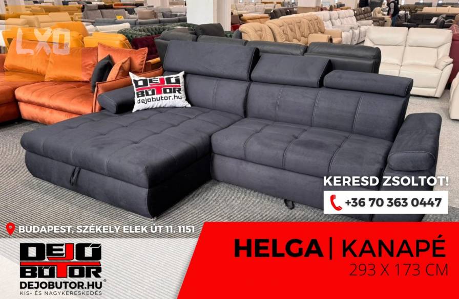 Helga kanapé grafit ülőgarnitúra 296x175 cm sarok bútor apróhirdetés