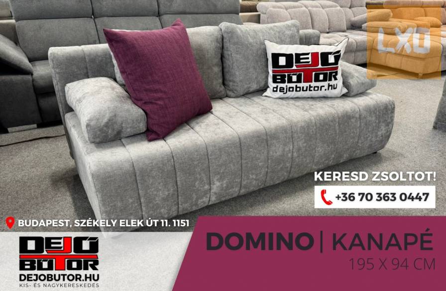 Domino egyenes kanapé ülőgarnitúra 94x195 cm bútor grafit apróhirdetés