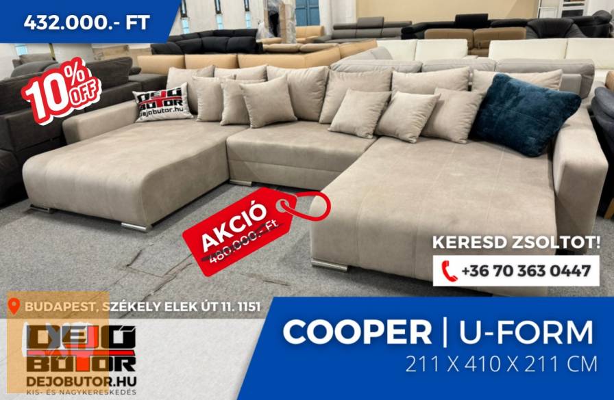 Cooper kanapé ülőgarnitúra bézs 211x410x211 cm sarok ualak ágyazható apróhirdetés