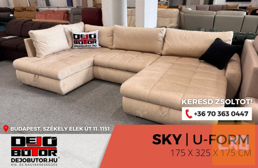 Sky XL natúr  sarok kanapé ülőgarnitúra 175x325x175 cm ágyazható ualak apróhirdetés