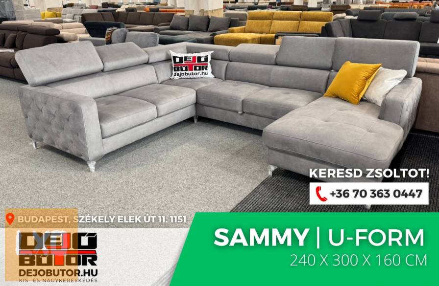 Sammy grey kanapé ülőgarnitúra 160x306x240 cm ágyazható ualak apróhirdetés