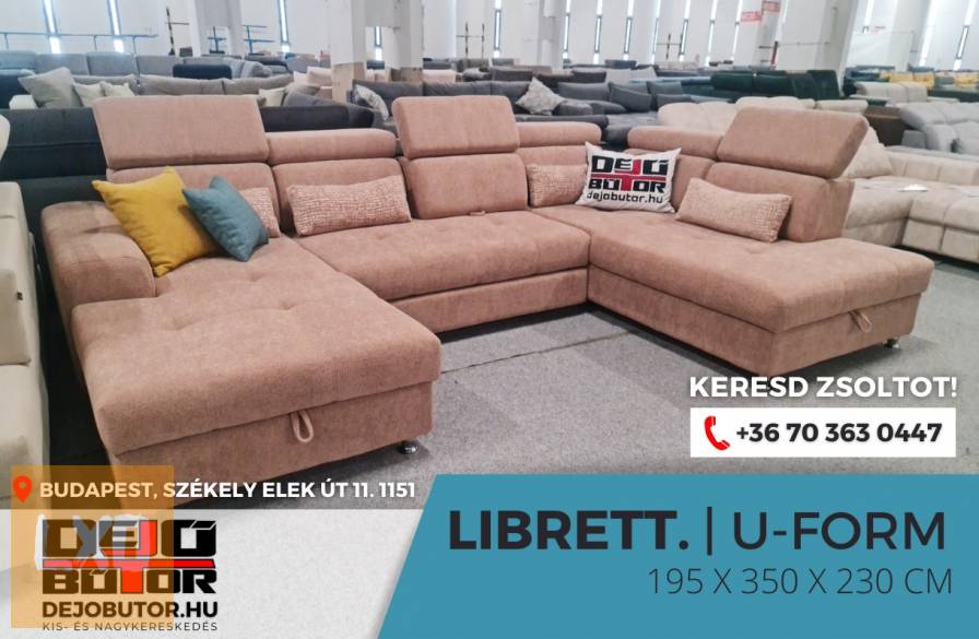 Libretto natúr sarok kanapé ülőgarnitúra 195x350x230cm ágyazható ualak apróhirdetés