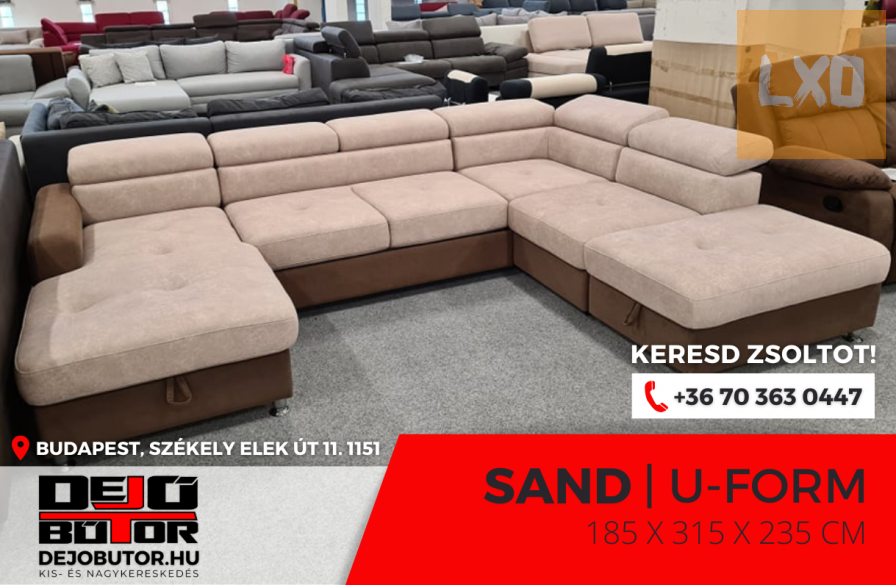 Sand natúr sarok kanapé ülőgarnitúra 185x315x235 cm ágyazható ualak apróhirdetés