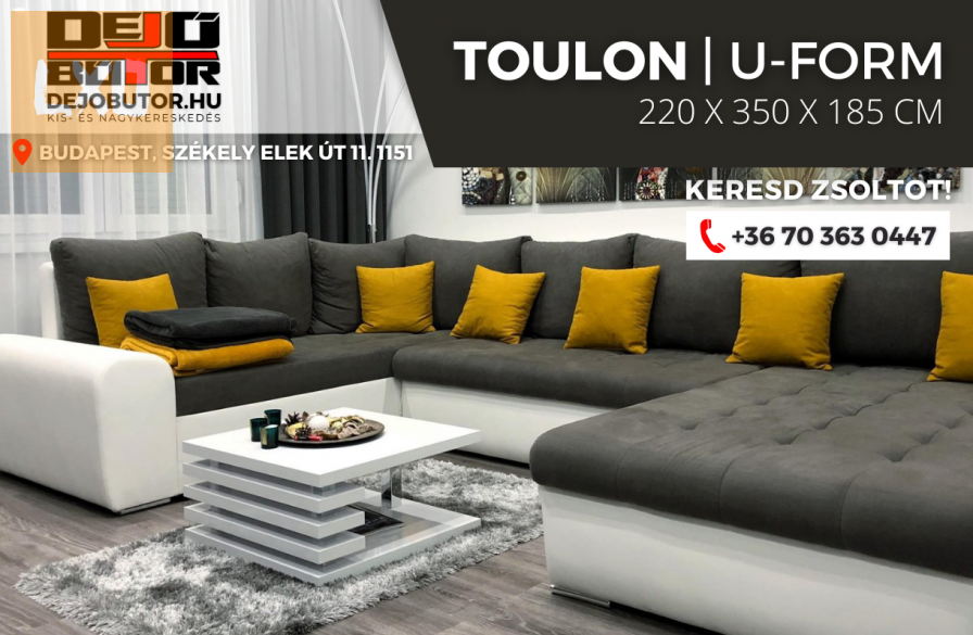 Toulon fehér sarok kanapé ülőgarnitúra 185x350x225 cm ualak apróhirdetés