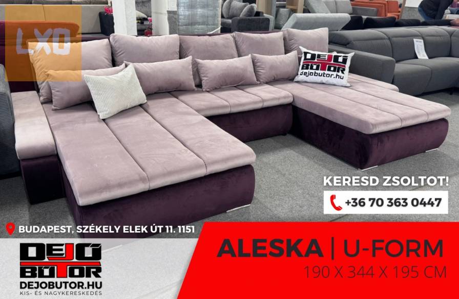 Aleska I lila sarok kanapé ülőgarnitúra 195x344x195 cm ualak apróhirdetés