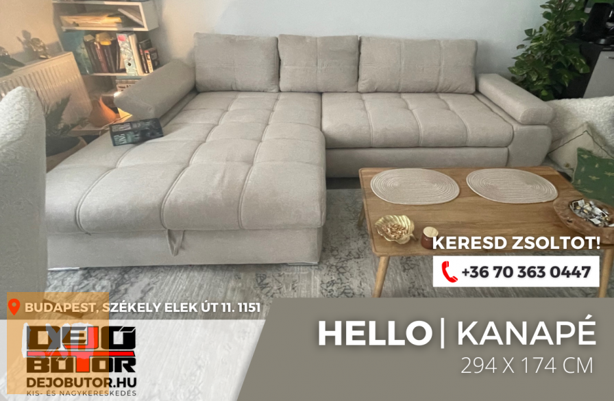 Hello bézs kanapé ülőgarnitúra 295x175 cm sarok bútor ágyazható apróhirdetés