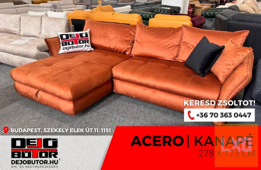 Acero réz kanapé ülőgarnitúra 278x173 cm sarok bútor ágyazható apróhirdetés