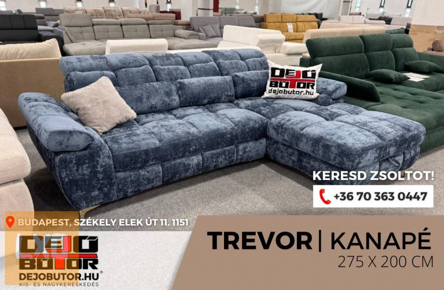 Trevor multi relax sarok kanapé ülőgarnitúra 275x200 cm ágyazható kék apróhirdetés