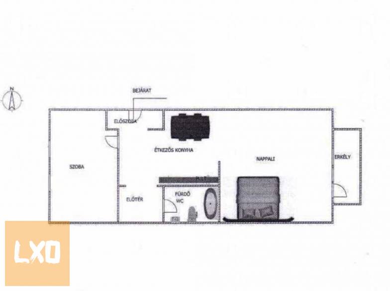 Vácon kiadó, egy 47 m² + erkélyes, téglaépítésű társasházi lakás. apróhirdetés