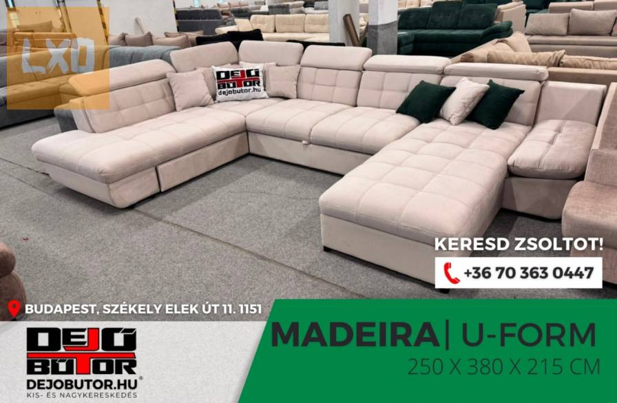 Madeira ualak sarok kanapé bútor ülőgarnitúra 385x215x250 cm bézs apróhirdetés