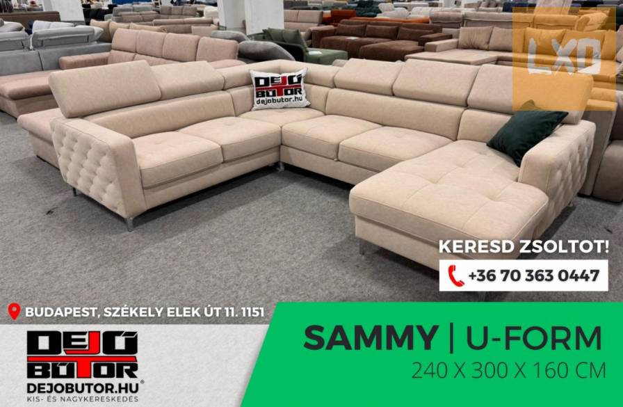 Sammy ualak sarok kanapé bútor ülőgarnitúra 250x300x160 cm bézs apróhirdetés