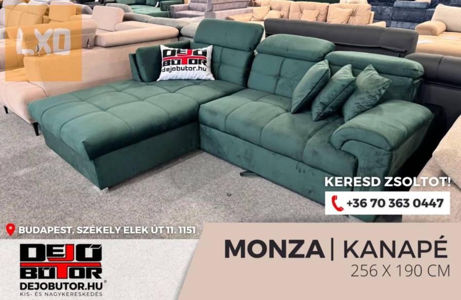 Monza sarok kanapé bútor ülőgarnitúra 260x190 cm zöld ágyazható apróhirdetés